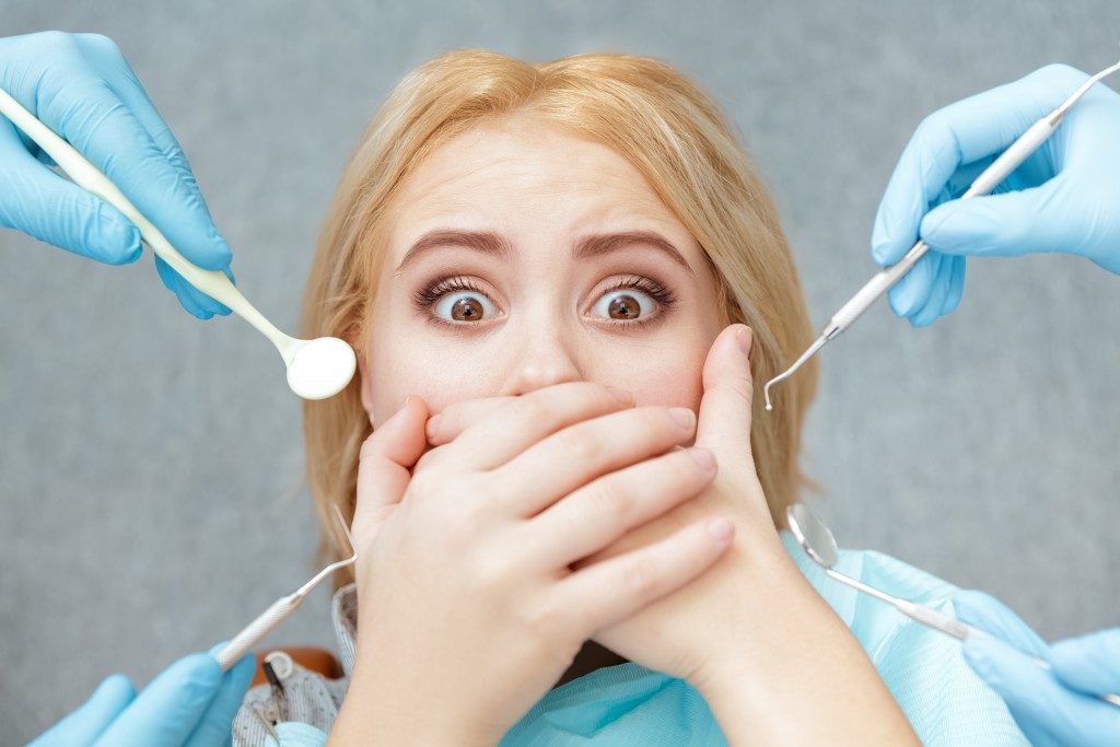 Scared dental patient