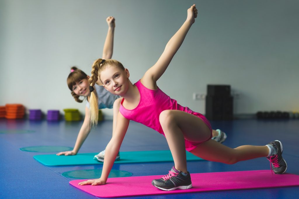 girls exercising in fitness class